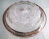 Sterling silver rim Cut Glass dish Antique - O'Rourke crystal awards & gifts abp cut glass