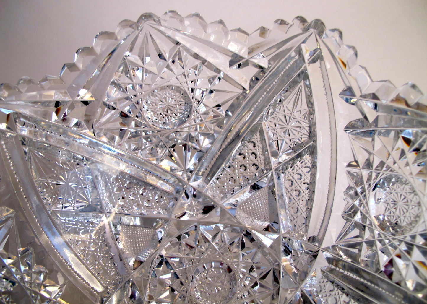 American Brilliant Period hand Cut Glass bowl hobstar - O'Rourke crystal awards & gifts abp cut glass