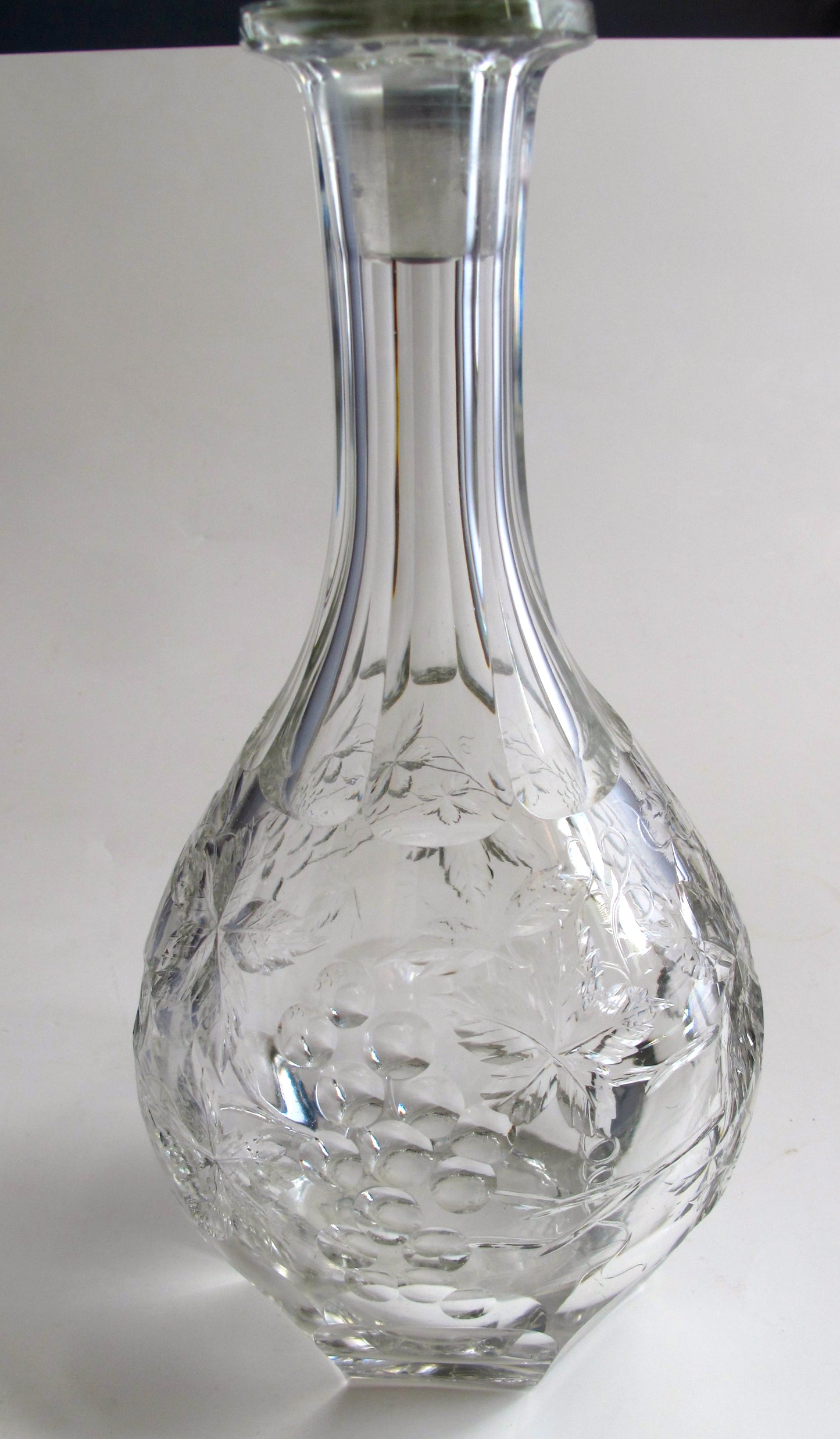 American Brilliant Period Cut Glass decanter grapes,  Antique  ABP - O'Rourke crystal awards & gifts abp cut glass