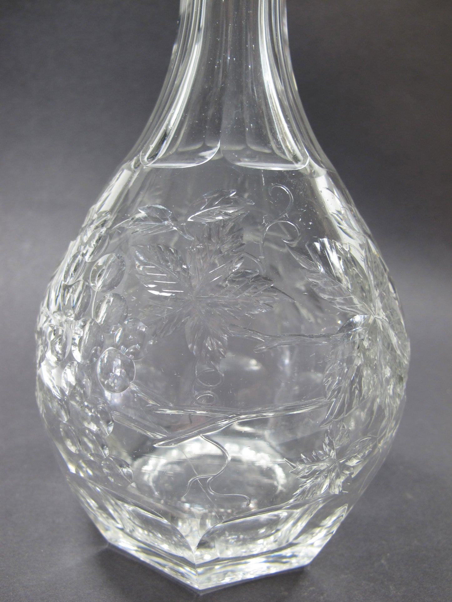 American Brilliant Period Cut Glass decanter grapes,  Antique  ABP - O'Rourke crystal awards & gifts abp cut glass