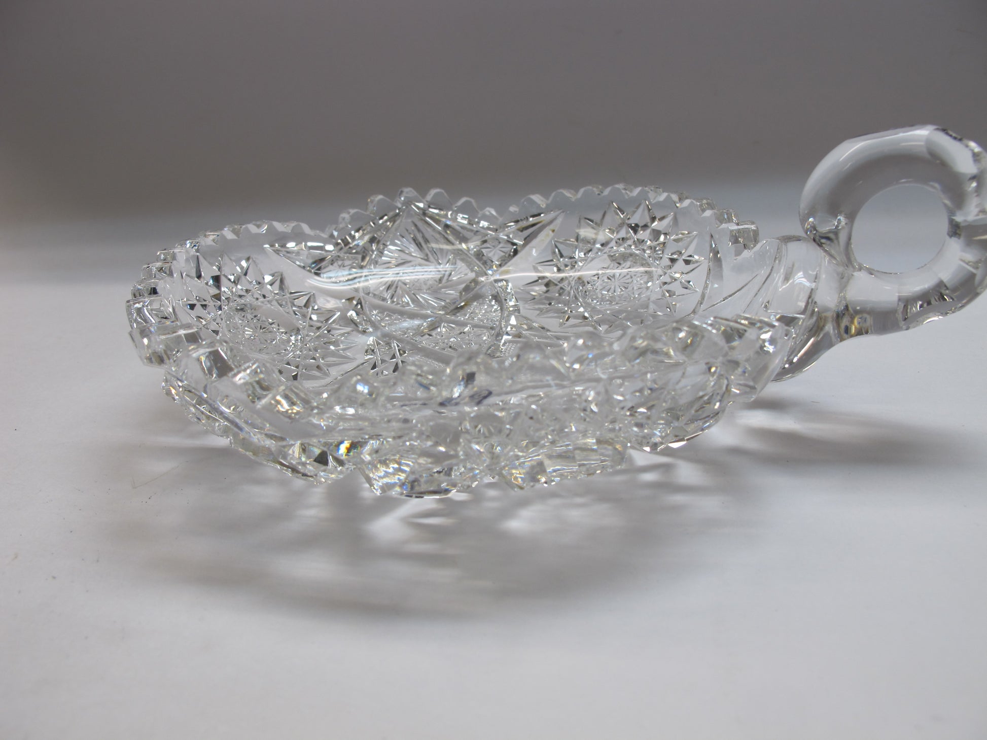 American Brilliant Period 6" Nappy cut glass Antique auction - O'Rourke crystal awards & gifts abp cut glass