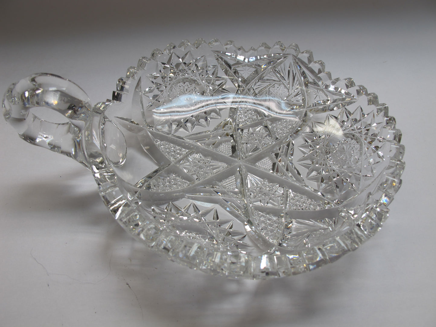 American Brilliant Period 6" Nappy cut glass Antique auction - O'Rourke crystal awards & gifts abp cut glass