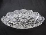 Signed Hawkes American Brilliant Period hand Cut mouth blown blank oval dish - O'Rourke crystal awards & gifts abp cut glass