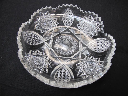 ABP cut glass ice cream dish American brilliant - O'Rourke crystal awards & gifts abp cut glass