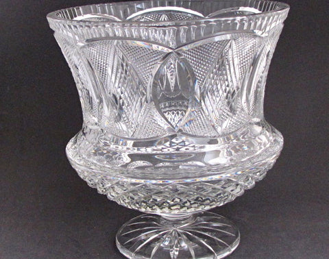 Hand Cut 24% lead crystal  large vase / bowl with space for etching 12.75 lb  Award - O'Rourke crystal awards & gifts abp cut glass