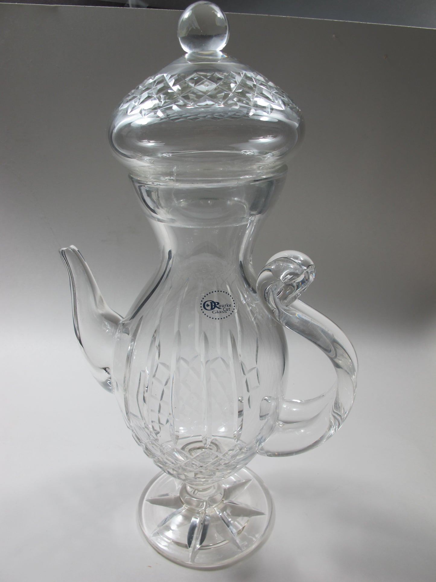Hand cut glass Coffee pot high hand polished - O'Rourke crystal awards & gifts abp cut glass
