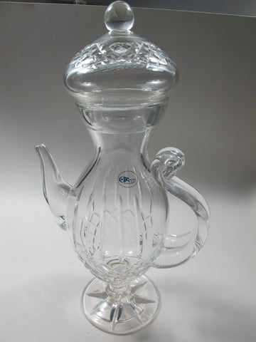 Hand cut glass Coffee pot high hand polished - O'Rourke crystal awards & gifts abp cut glass