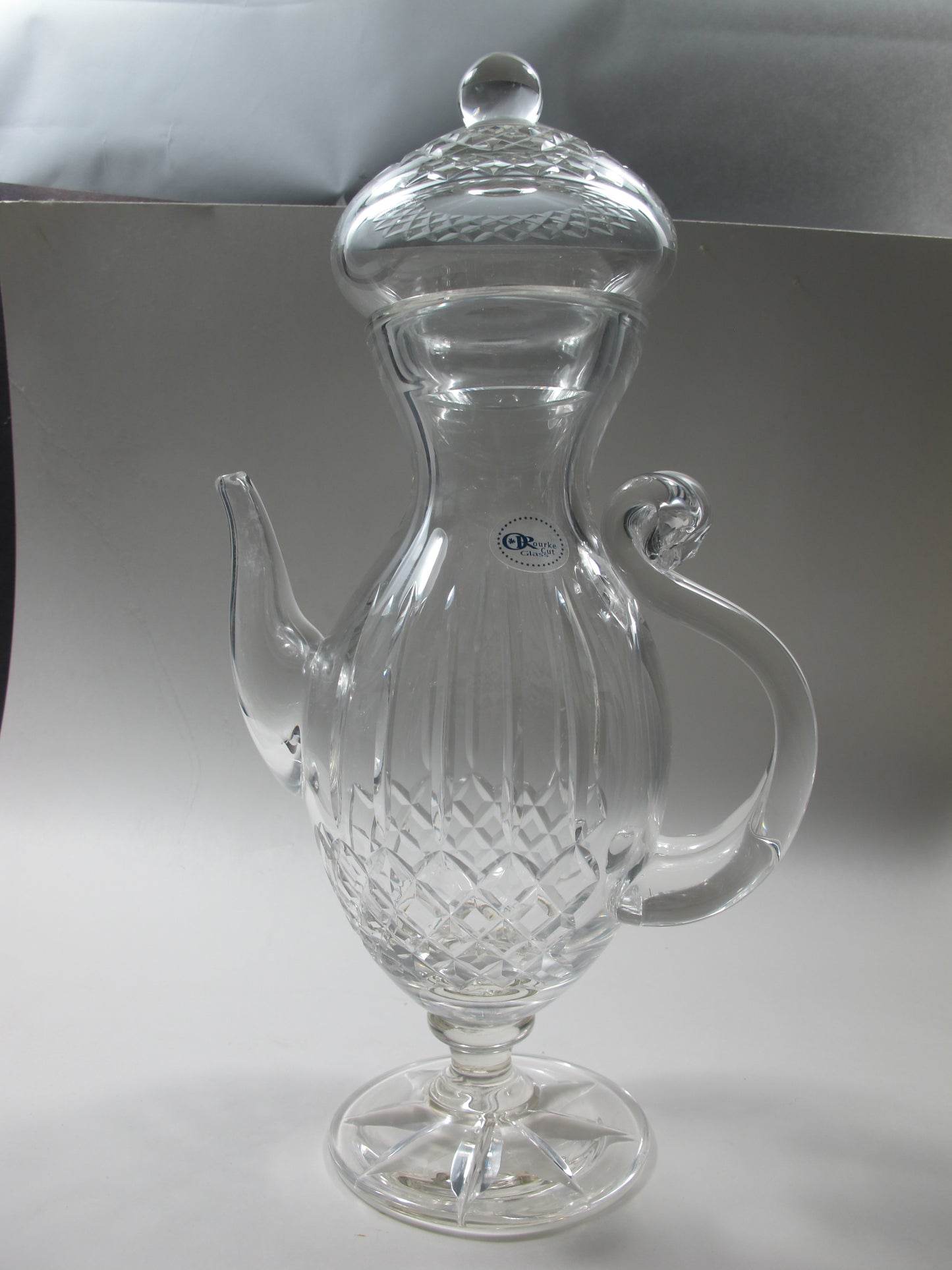 Hand cut glass Coffee pot high hand polished - O'Rourke crystal awards & gifts abp cut glass