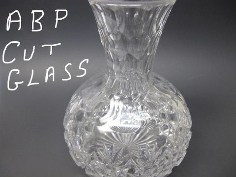 ABP Carafe American Brilliant Period hand Cut Glass block diamond - O'Rourke crystal awards & gifts abp cut glass