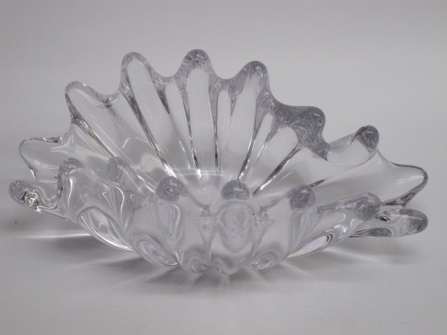 Cofrac Art Glass signed free form shape dish France - O'Rourke crystal awards & gifts abp cut glass