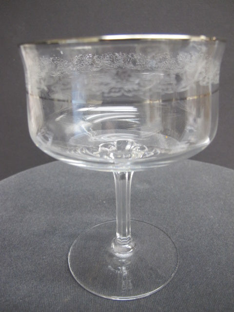 Lenox Moonspun Platinum Crystal dessert Made in USA Mt Pleasant PA mouth blown - O'Rourke crystal awards & gifts abp cut glass