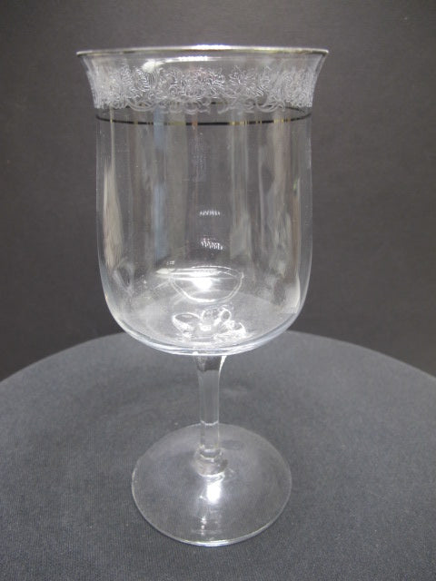 Lenox Moonspun Platinum Crystal wine Made in USA Mt Pleasant PA mouth blown - O'Rourke crystal awards & gifts abp cut glass