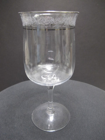 Lenox Moonspun Platinum Crystal goblet Made in USA Mt Pleasant PA mouth blown - O'Rourke crystal awards & gifts abp cut glass