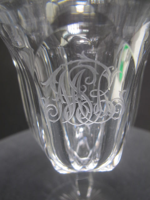 Signed Hawkes ABP wine American Brilliant Period hand Cut Glass Monogramed