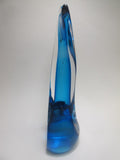 Glass art wings sculpture blue
