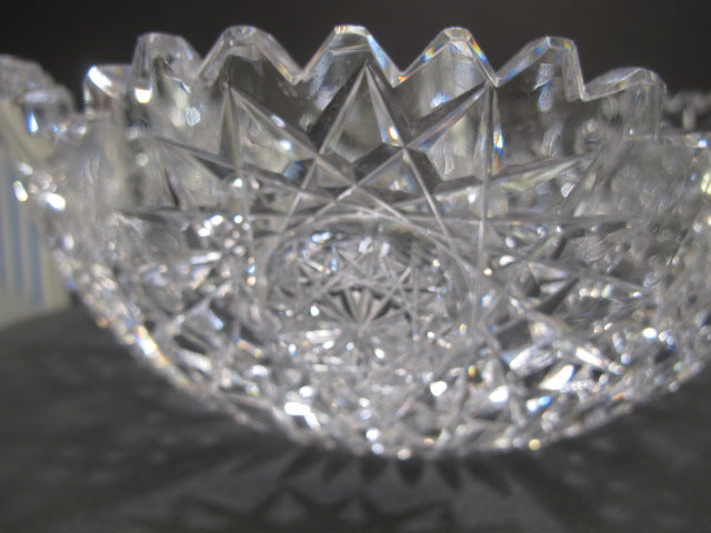 American Brilliant Period Cut Glass Blown blank ABP Antique bowl