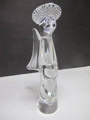 Cut Glass art angel sculpture. One of a kind signed