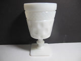 Early American Plymouth ThumbPrint Milk Glass goblet