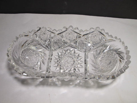 ABP Cut glass oval dish