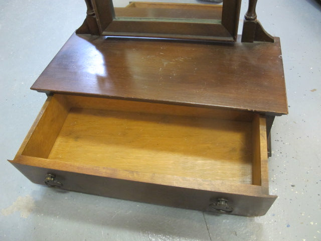 Vintage Wood Shaving Stand with Mirror