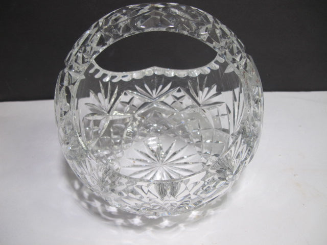 Hand cut glass basket Poland