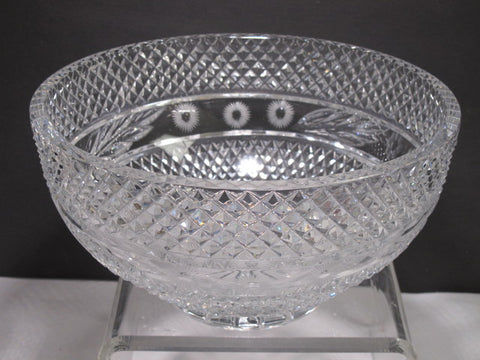 Hand cut lead Crystal bowl, crosscut 5.5 lb