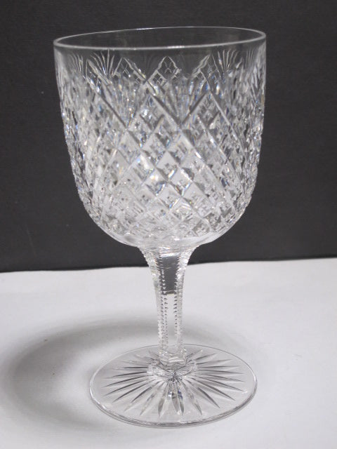 ABP American Brilliant Period hand Cut Glass blown Strawberry diamond goblet