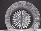 Cut Glass finger bowl + underplate strawberry diamond fan Antique crystal