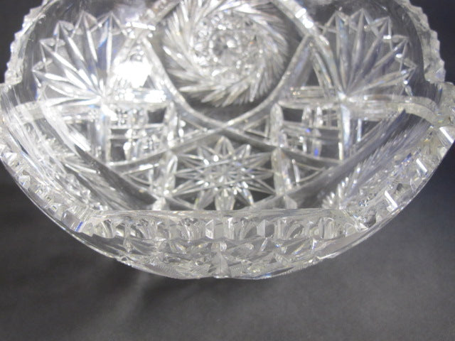 ABP cut glass bowl American brilliant Maple leaf