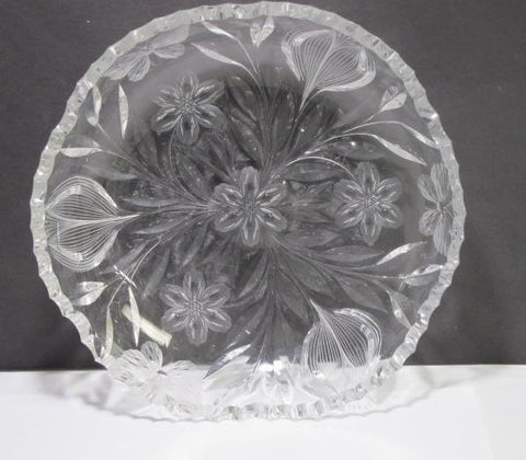 ABP cut glass low bowl Murillo Pairpoint Butterfly ANTIQUE C1