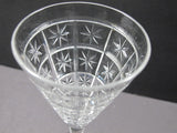 Cut glass sherry stemware Hand cut stepped foot