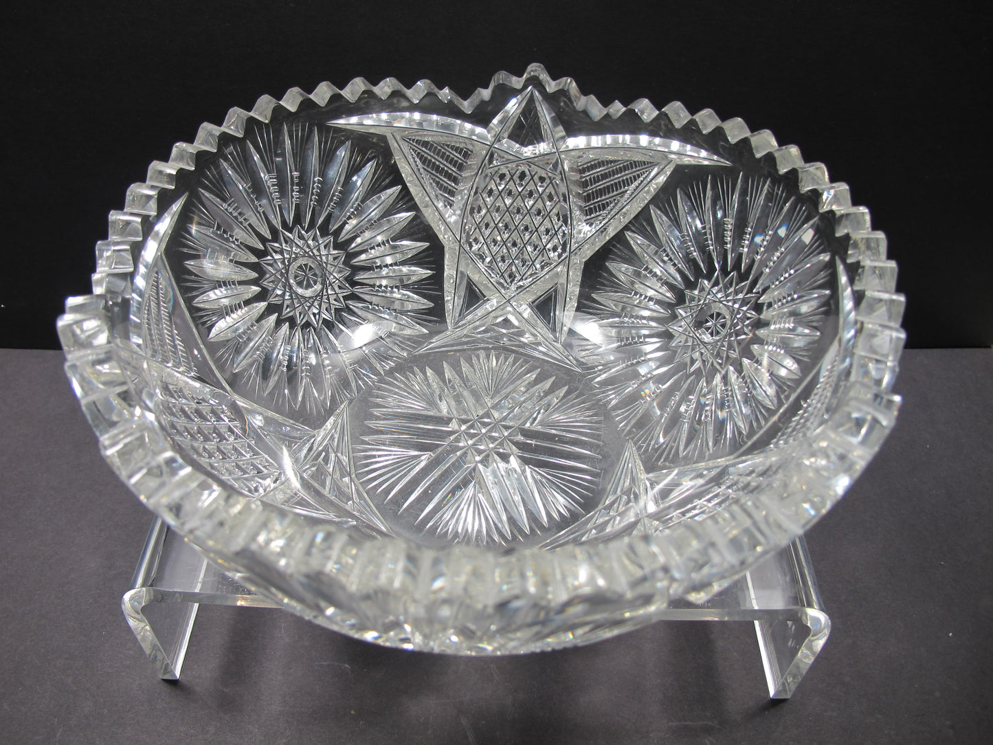 American Brilliant Period Cut Glass bowl Antique