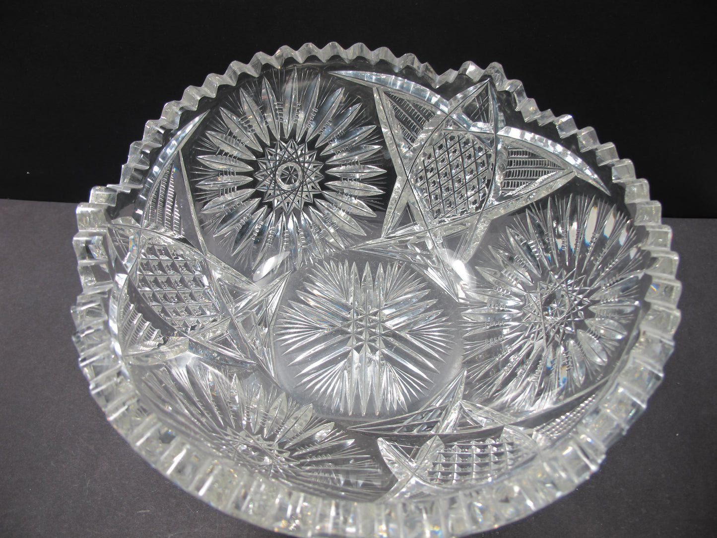 American Brilliant Period Cut Glass bowl Antique
