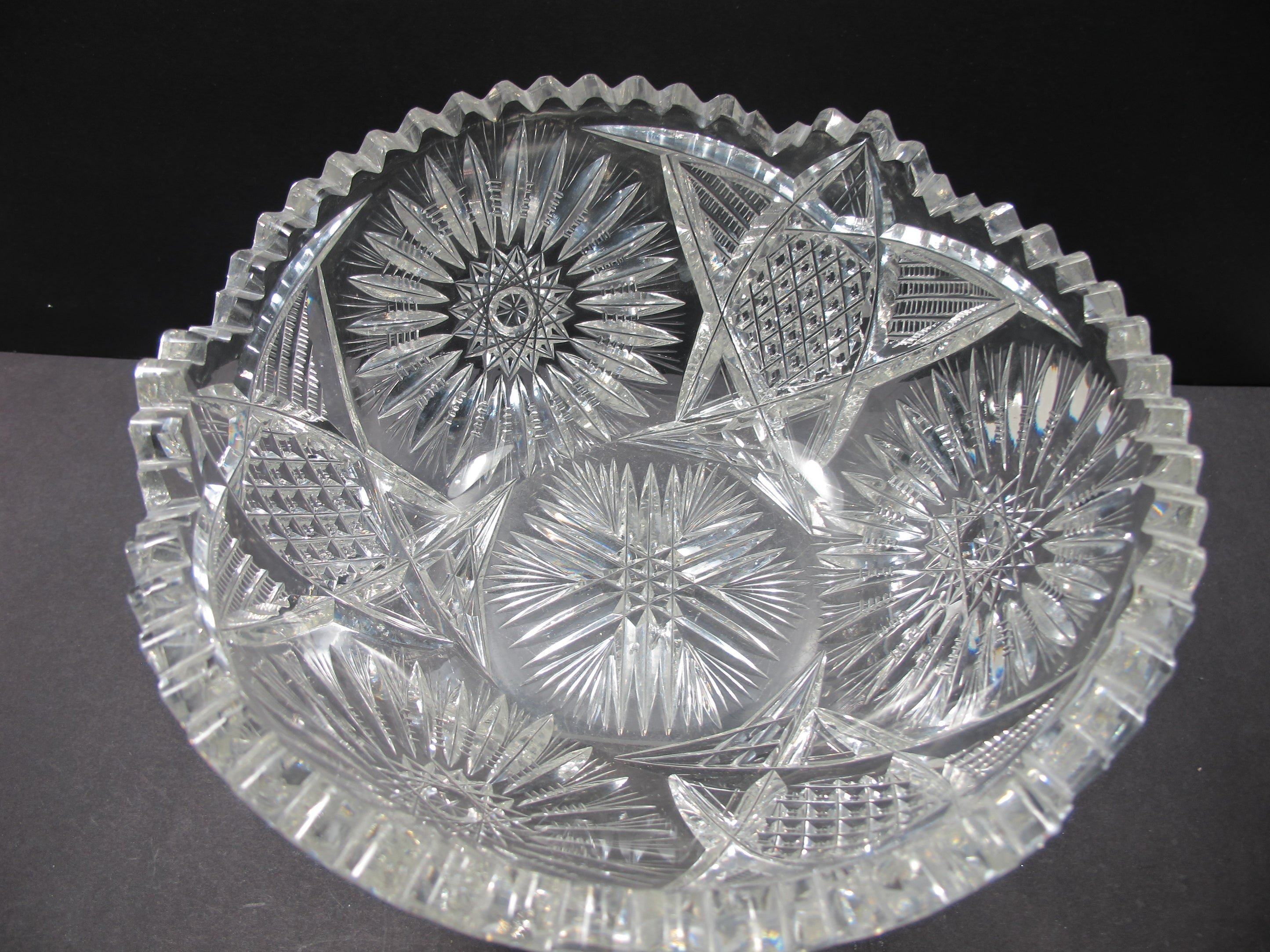 American Brilliant Period Cut Glass bowl Antique – O'Rourke Crystal ...