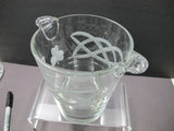 Hand cut glass ice bucket Celtic Shamrock pattern