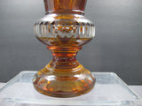 Cut glass vase AMBER dark