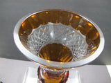 Cut glass vase AMBER dark