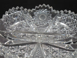 American Brilliant Period Cut Glass divided nappie Antique
