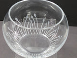 Hand cut glass bowl, Frosted cuts Can be customized