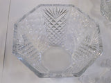 Hand cut and hand polished crystal bowl Octagonal