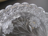 ABP cut glass oval bowl American + Floral