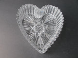 American Brilliant Period Cut Glass heart shape dish Antique abp