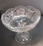 American Brilliant Period Cut Glass compote, Antique c41