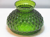 Glass lamp shade diamond quilt green , Made in USA ,