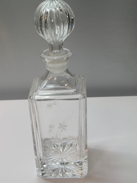Lenox hand Cut glass square Crystal decanter