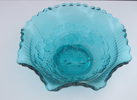 L.E Smith Glass Aqua windmill bowl