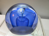 Art glass blue veiled paperweight, Lenox crystal