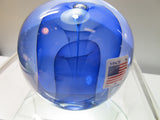 Art glass blue veiled paperweight, Lenox crystal