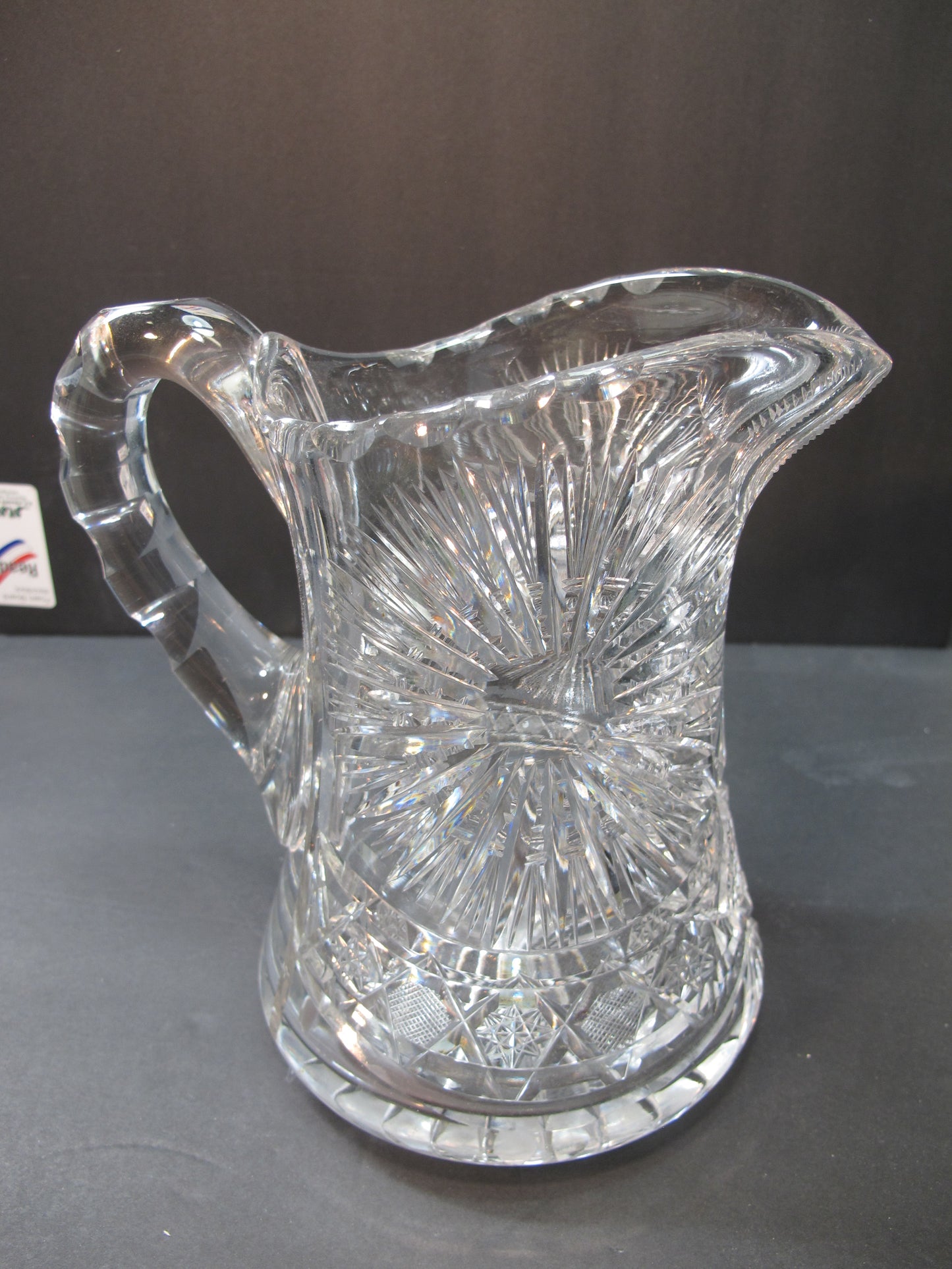 American Brilliant Period Cut Glass pitcher Antique