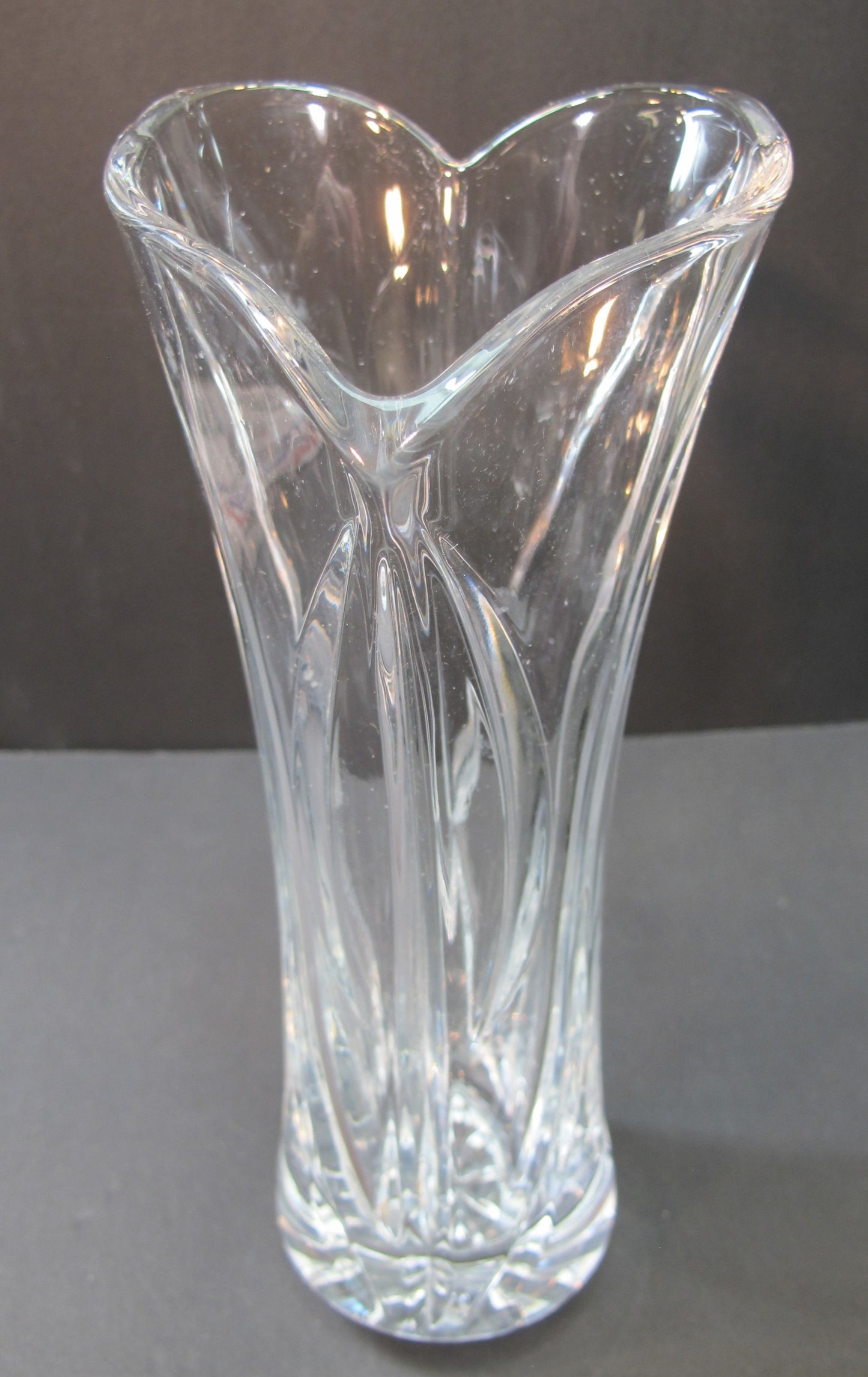 Pressed glass vase heart shape crystal 24% Wedding